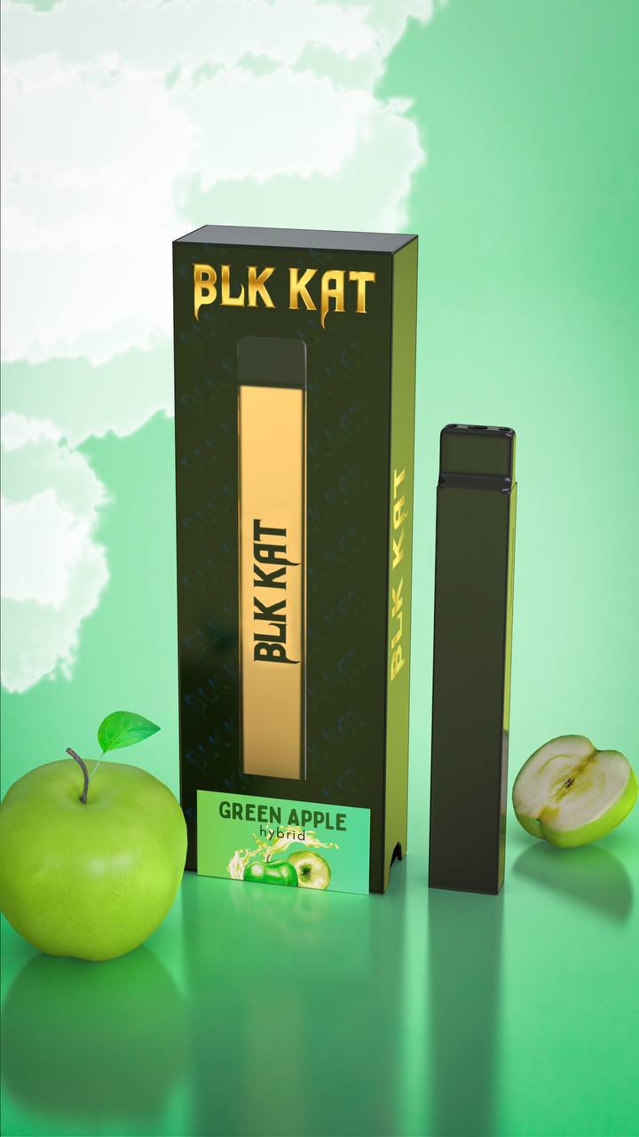 Blk Green Apple 1g Disposable | Blk Kat Cart